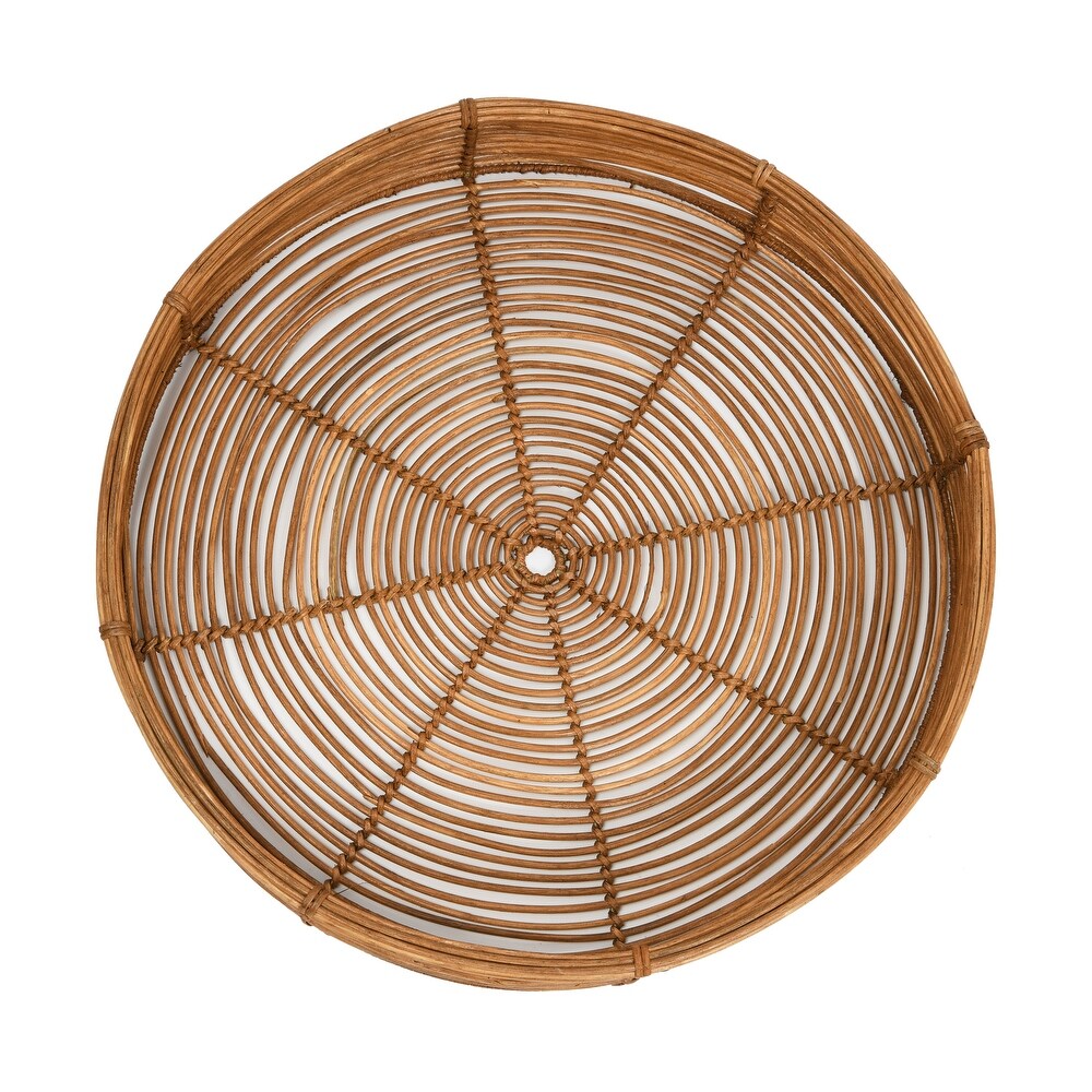 Hand Woven Rattan Trays  Set of 2