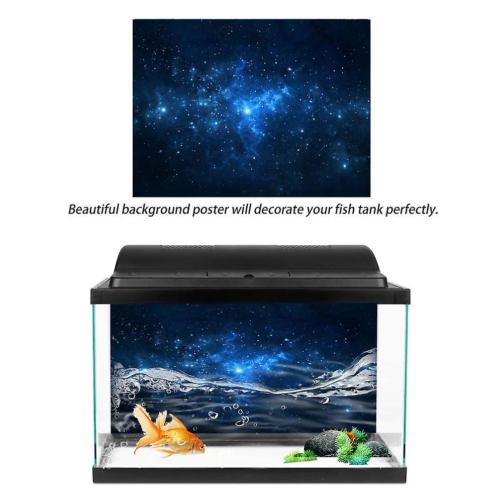 Pvc Adhesive Star Dust Aquarium Fish Tank Background Poster Backdrop Decoration Paper (76*30cm)