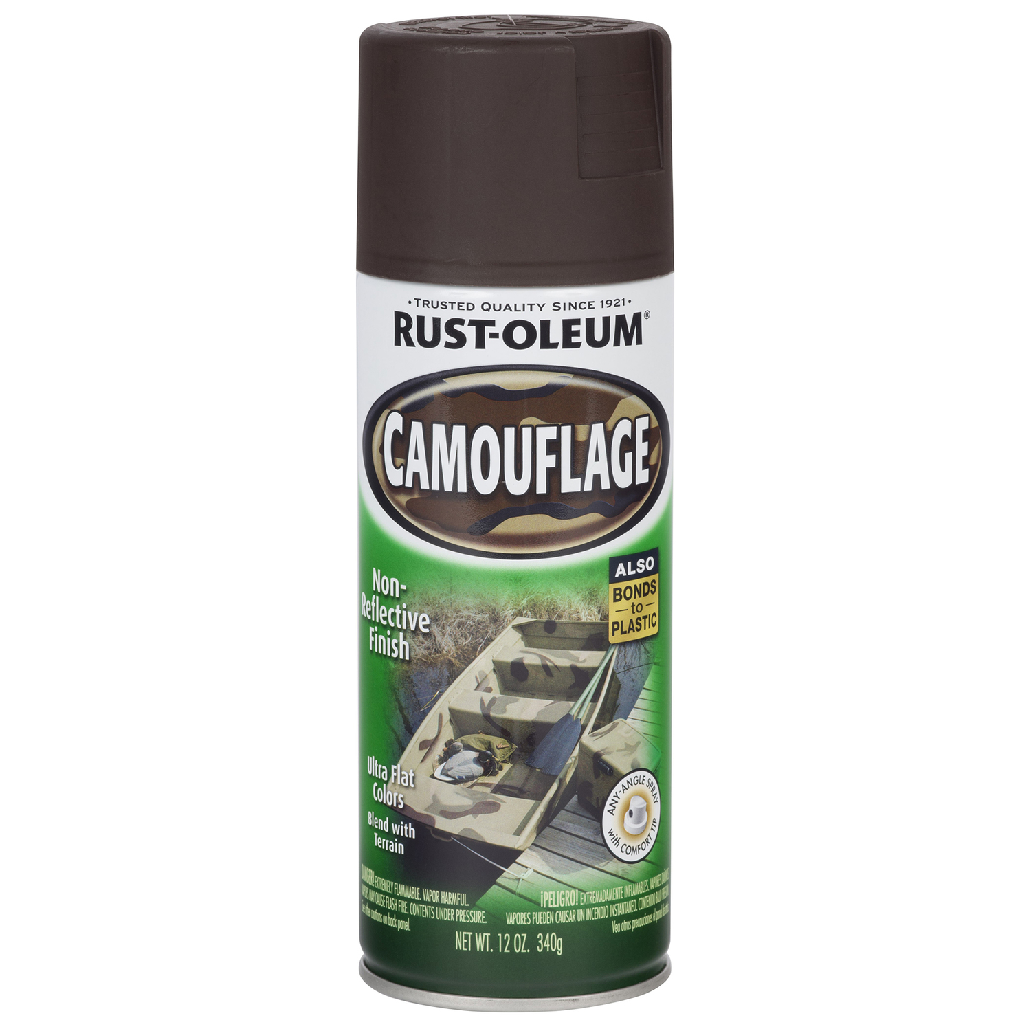 Rust-Oleum Specialty Flat Earth Brown Camouflage Spray Paint 12 oz