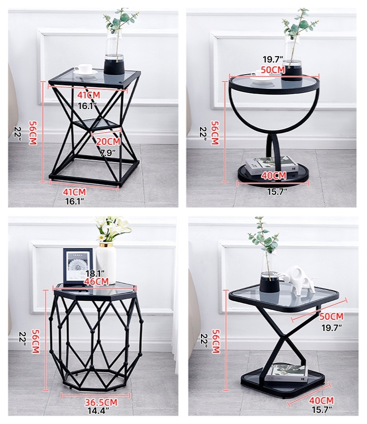 Black/Gold Luxury Tempered Glass Small Side Table   Contemporary   Side Tables And End Tables   by Miron Demid LLC  Houzz