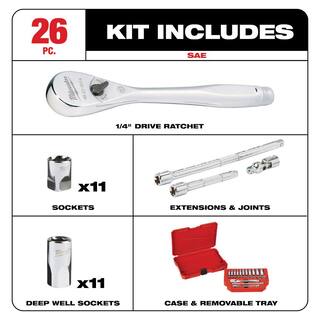 MW 14 in. Drive SAEMetric Ratchet and Socket Mechanics Tool Set (54-Piece) 48-22-9404-48-22-9504