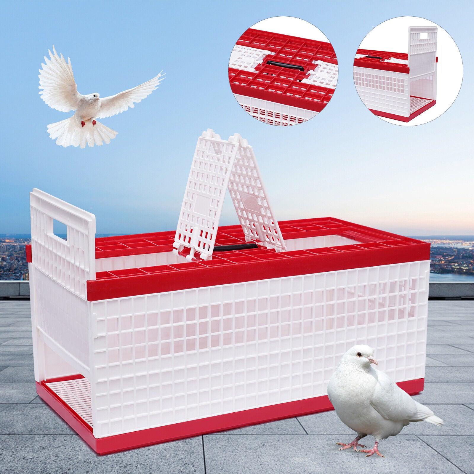 FETCOI Folding Pigeon Training Release Cage Pigeon Training Basket Plastic Bird Cage