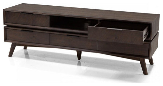 Andris Mid Century Acacia Tv Stand   Midcentury   Entertainment Centers And Tv Stands   by V.S.D Furniture  Houzz