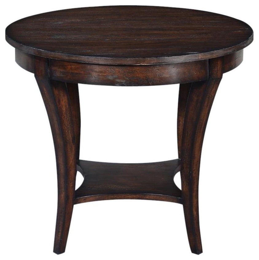 Side Table Ballard Round Mango Solid Wood Dark Rustic Pecan  Lower   Transitional   Side Tables And End Tables   by EuroLuxHome  Houzz