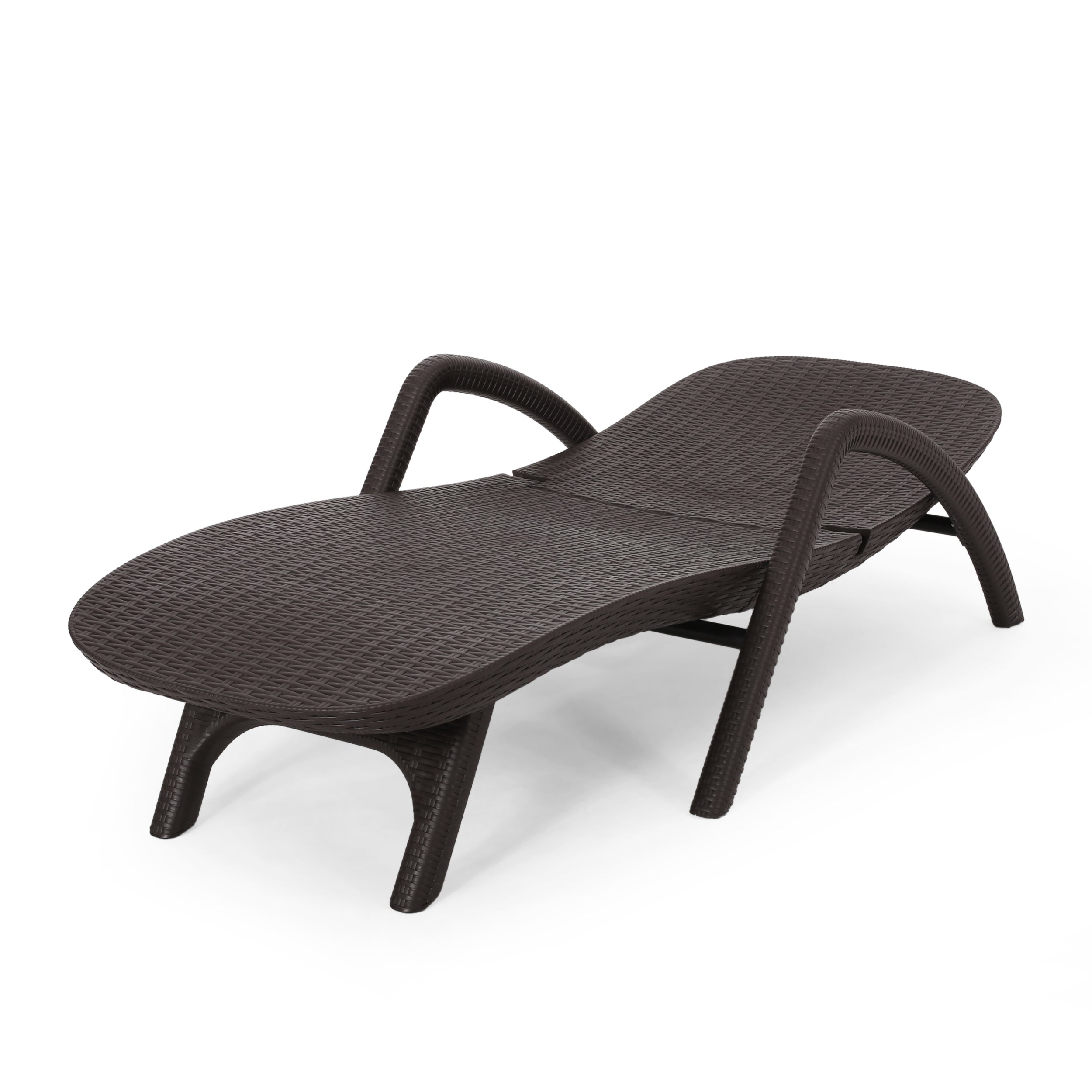 Farirra Outdoor Faux Wicker Chaise Lounge