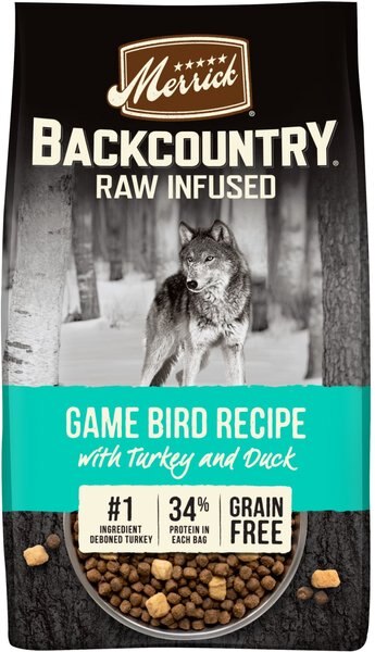 Merrick Backcountry Freeze-Dried Raw Grain-Free Big Game Recipe with Turkey， Duck and Quail Dry Dog Food