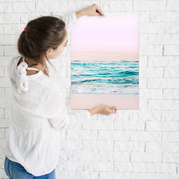 Americanflat Coastal Beach Waves In Sunset By Tanya Shumkina Poster