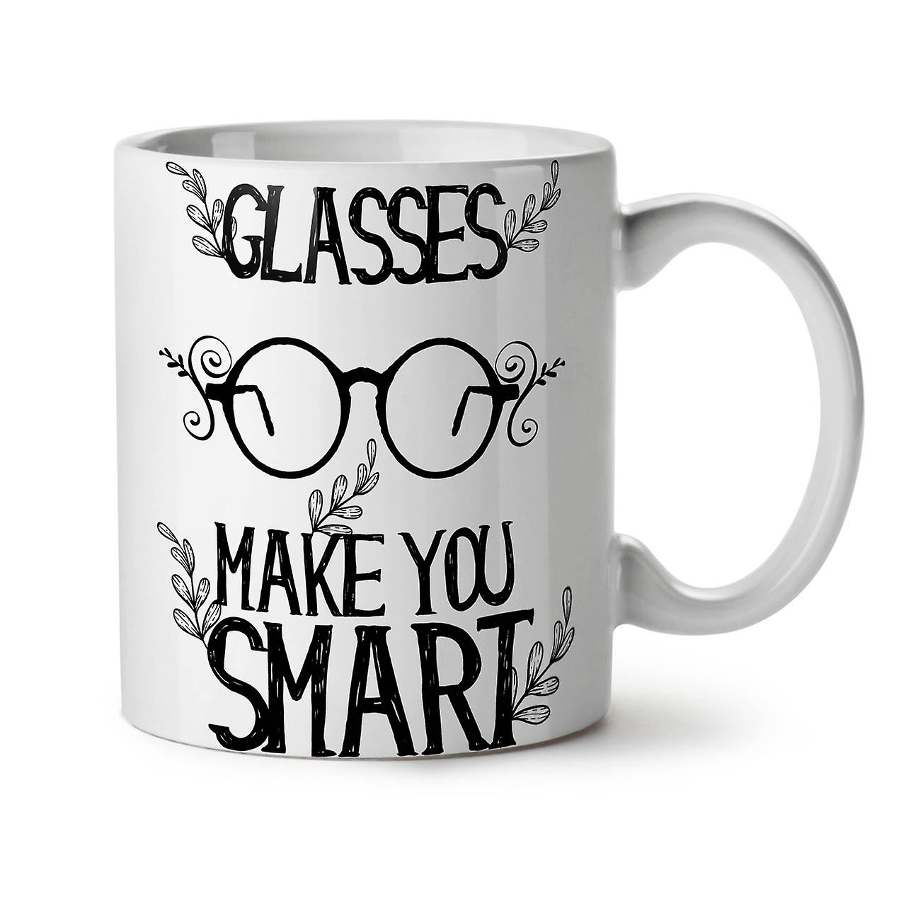 Glasses Make Smart NEW White Tea Coffee Ceramic Mug 11 oz | Wellcoda