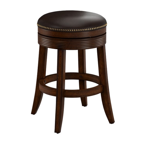 Hillsdale Tillman Wood Backless Swivel Stool， Brown Cherry