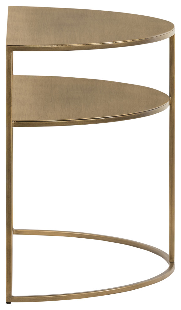 Antique Brass Half Circle End Table   Contemporary   Side Tables And End Tables   by Design Tree Home  Houzz