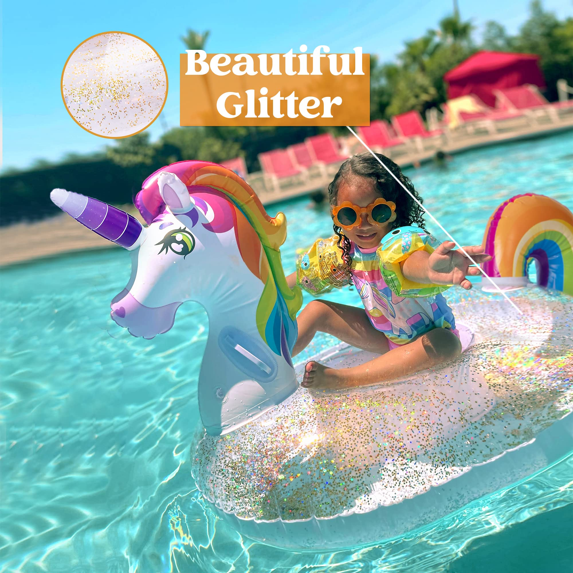 Clearance -  Unicorn with Glitters Pool Float