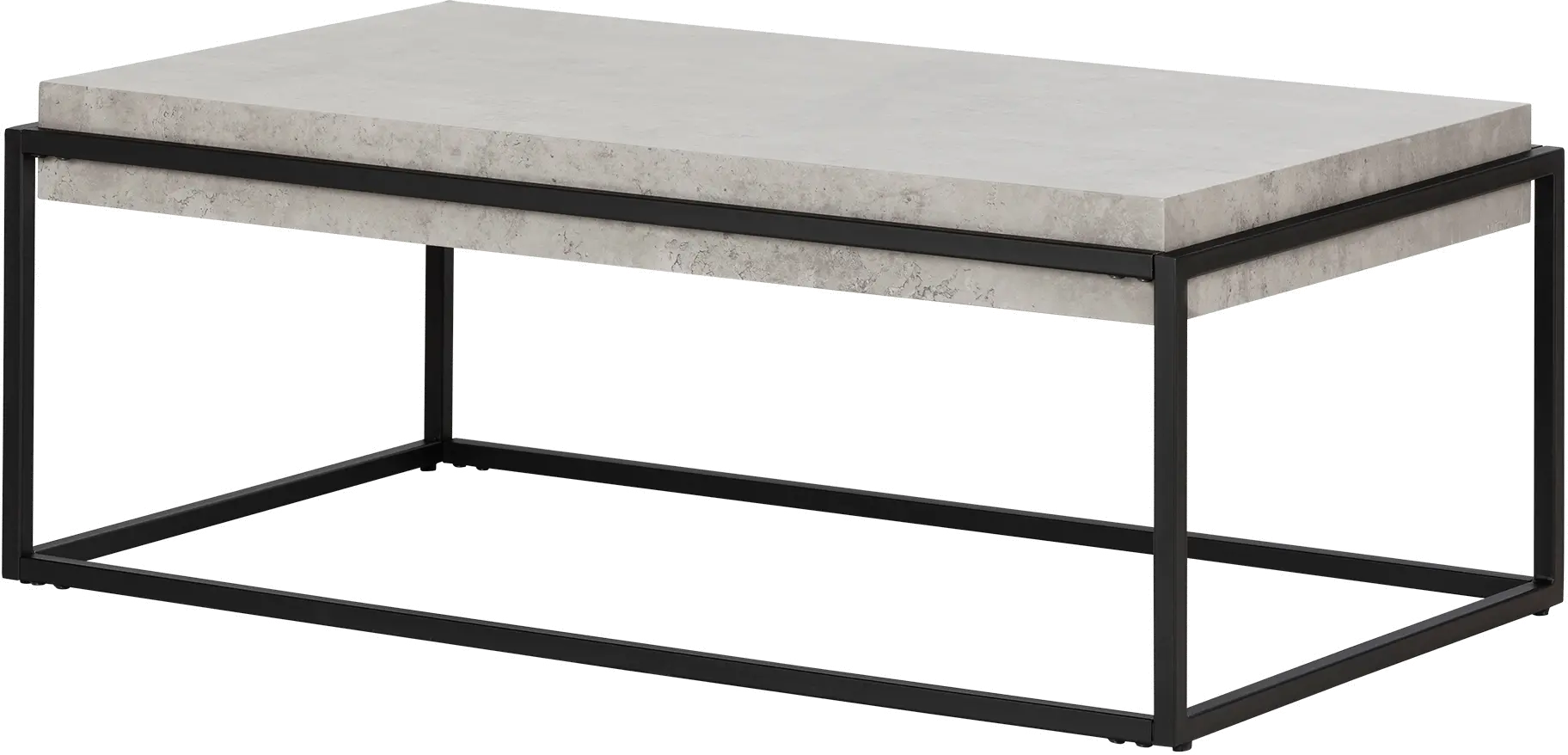 Mezzy Concrete Gray and Black Coffee Table - South Shore