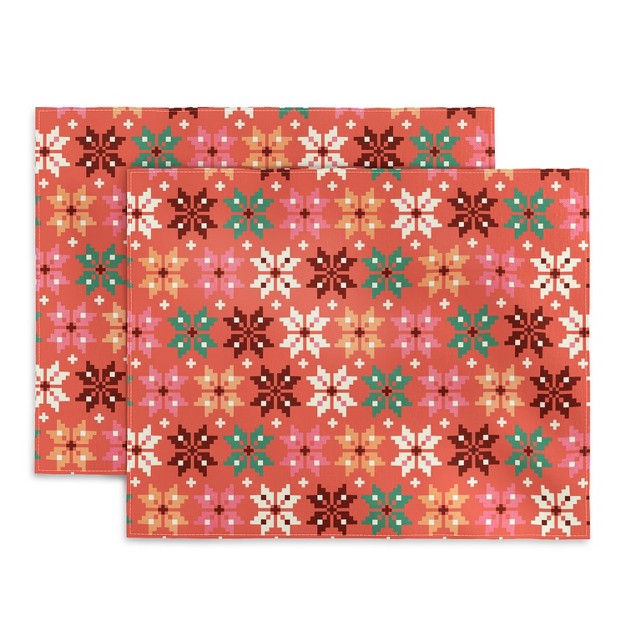 Showmemars Winter Quilt Pattern No2 Set Of 2 Placemats Deny Designs