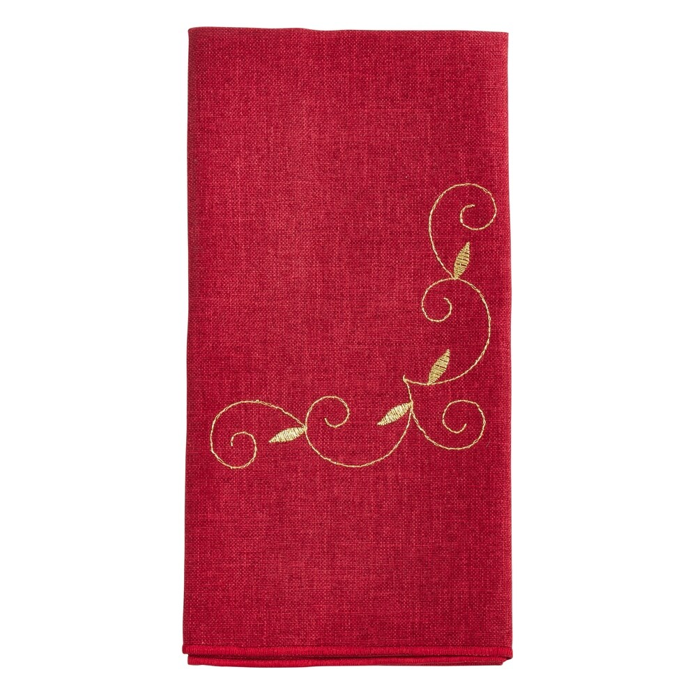 Holiday Napkins With Embroidered Design (Set of 4)