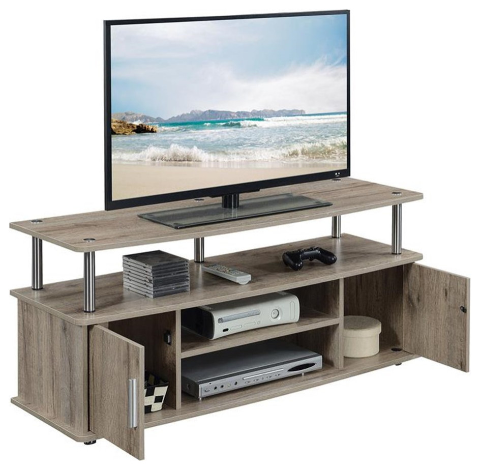 Pemberly Row 47 quotTV Stand in Off White   Transitional   Entertainment Centers And Tv Stands   by Homesquare  Houzz