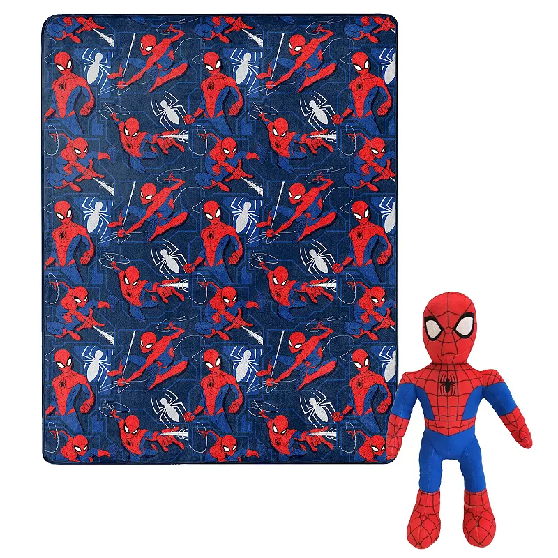 Spider-Man Fearless Spidey Character Hugger Pillow and Silk Touch Throw Set