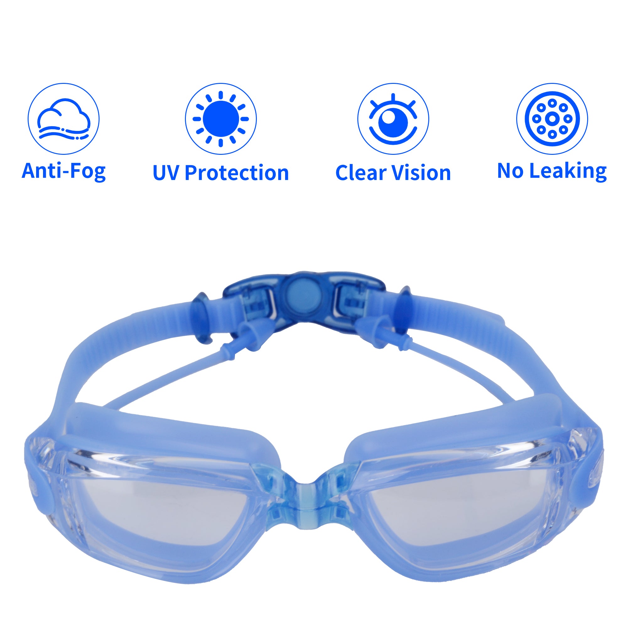 Anti-Fog Swim Goggles for Adult Youth Anti-UV Waterproof Triathlon Pool Goggles