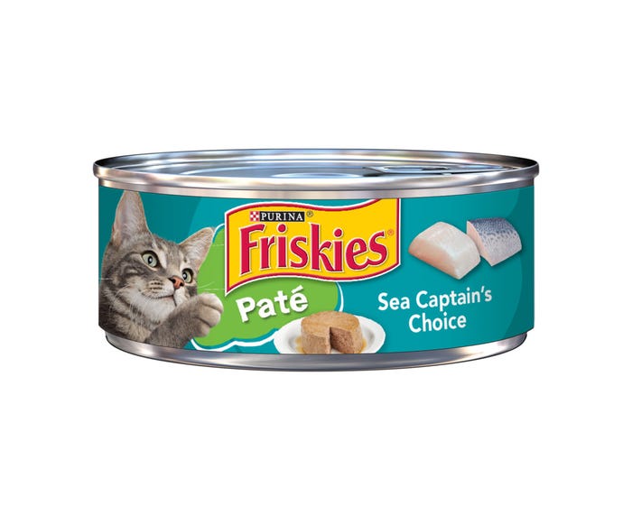 Purina Friskies Pate Sea Captains Choice Wet Cat Food， 5.5 oz. Can