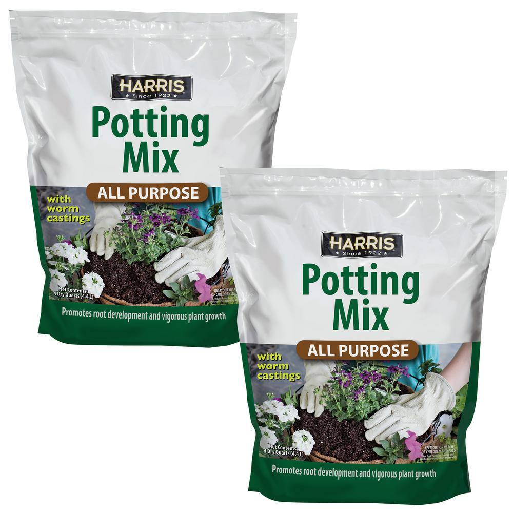 Harris 4qt. All Purpose Potting Soil Mix with Worm Castings (2-Pack) 2SOIL-4