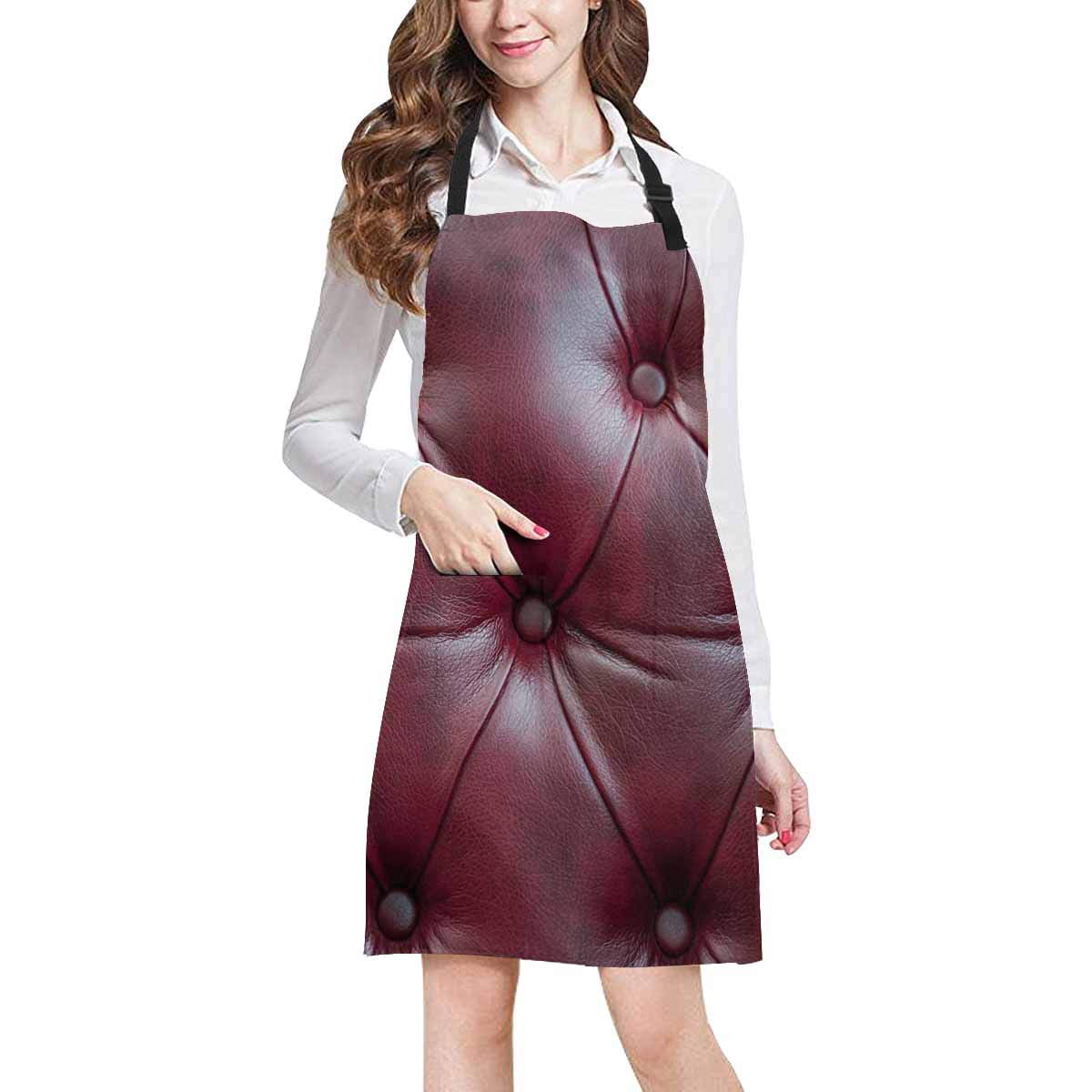 ASHLEIGH Funny Vintage Red Leather Sofa Luxurious Art Adjustable Bib Apron Pockets Commercial Restaurant Home Kitchen Apron Women Men