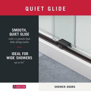 Delta Lyndall 60 in. x 70 in. Semi-Frameless Traditional Sliding Shower Door in Chrome with Rain Glass 1117970