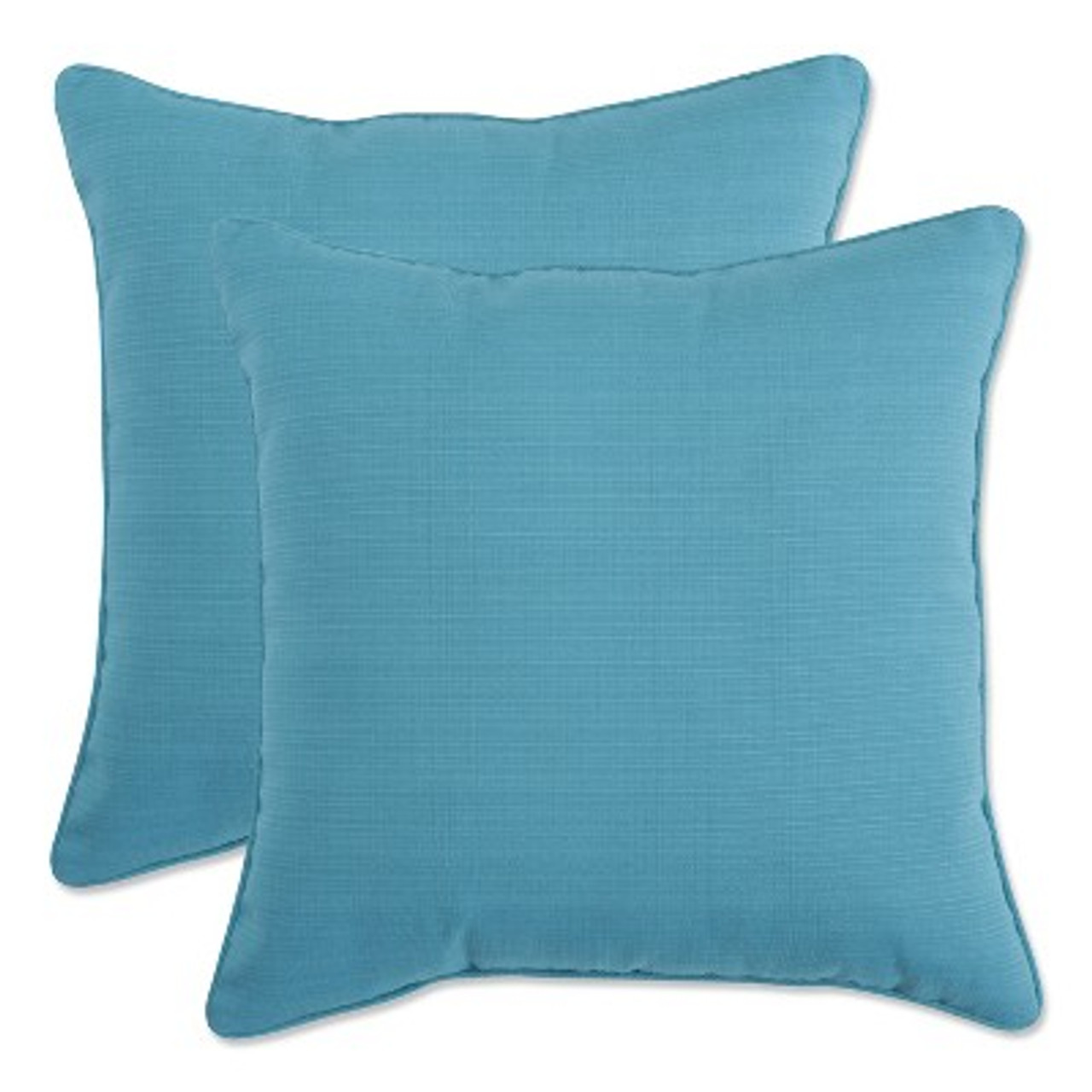 Outdoor 2-Piece Square Toss Pillow Set - Turquoise Forsyth Solid - Pillow Perfect