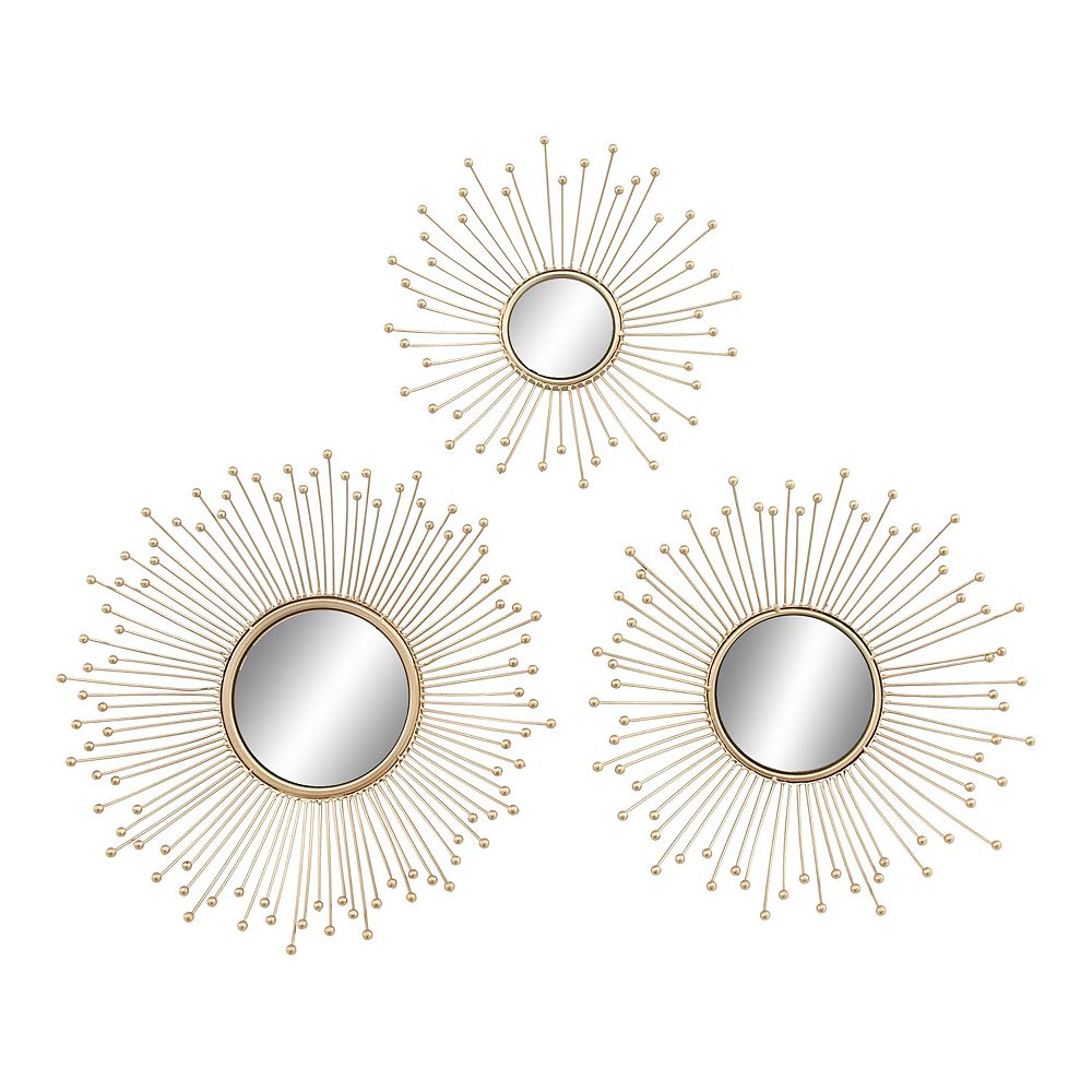 Stella and Eve Glam-Inspired Radial Wall Mirror 3-piece Set