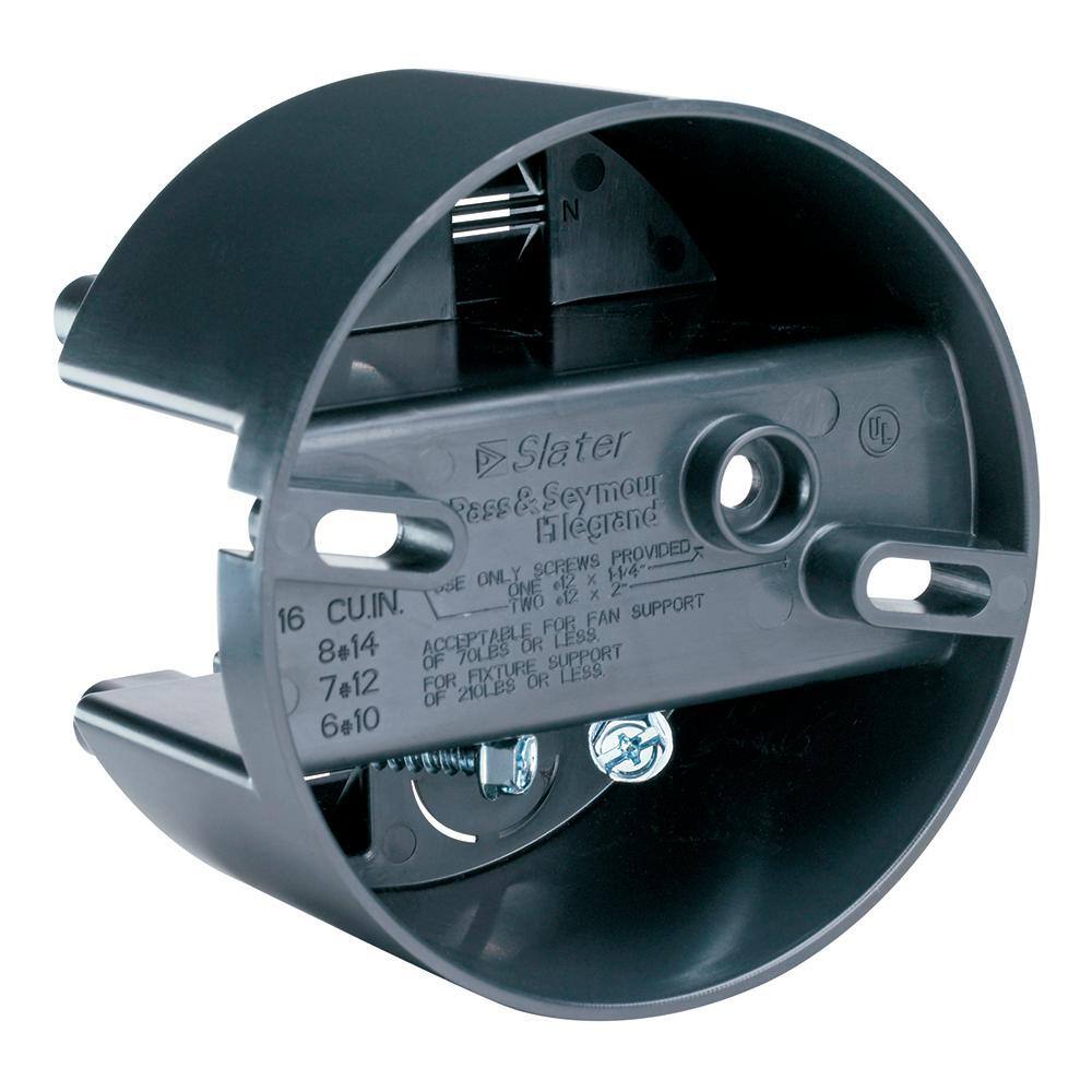 Legrand Pass  Seymour Slater New Work 4 In. Round 16 Cu. In. Plastic Direct Mount Fixture  Fan Ceiling Box S116FAN