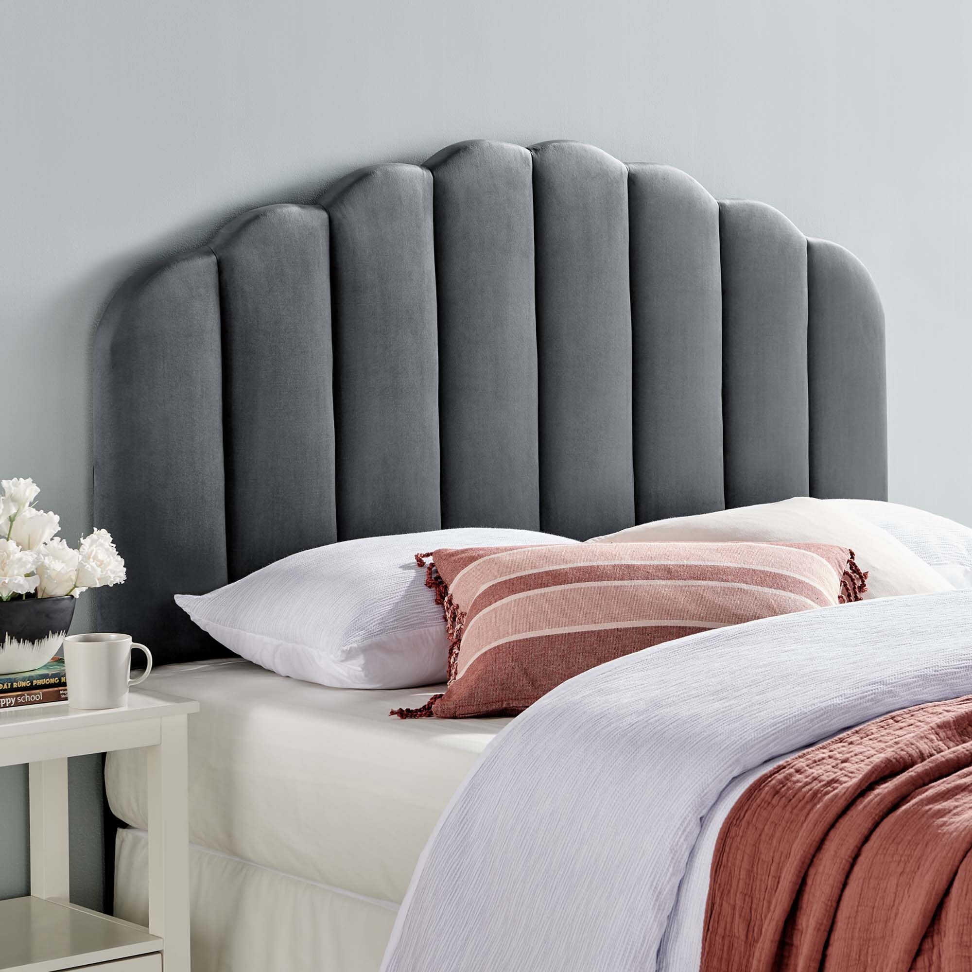 Veronique King/California King Performance Velvet Headboard - - 31640360