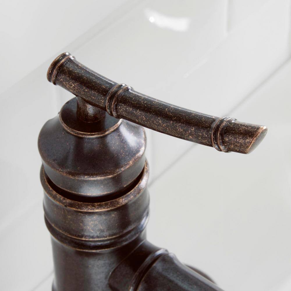 Glacier Bay Bamboo Single Hole Single-Handle Low-Arc Bathroom Faucet in Bronze HD67109W-8096H