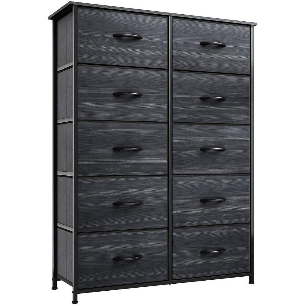 Modern 10 Drawer Dresser Fabric Storage Tower