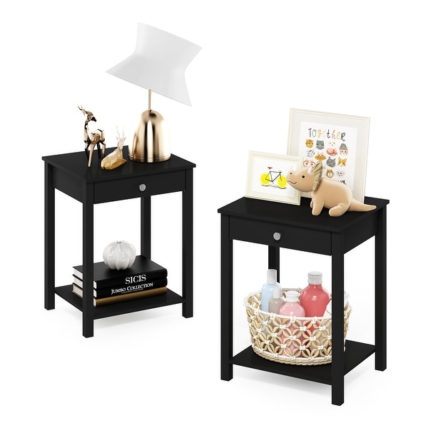 Furinno Classic Side Table with Drawer