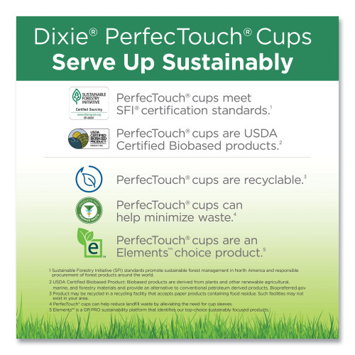 Dixie PerfecTouch Paper Hot Cups， 12 oz， Coffee Haze Design， 50/Pack (5342CDPK)