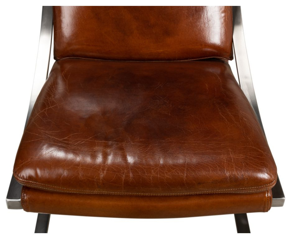 Mc Queen Slipper Chair Brown Leather Mid Century Modern   Contemporary   Armchairs And Accent Chairs   by Sideboards and Things  Houzz