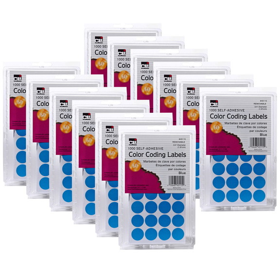 Charles Leonard CHL45115 12 Color Coding Labels Bl...