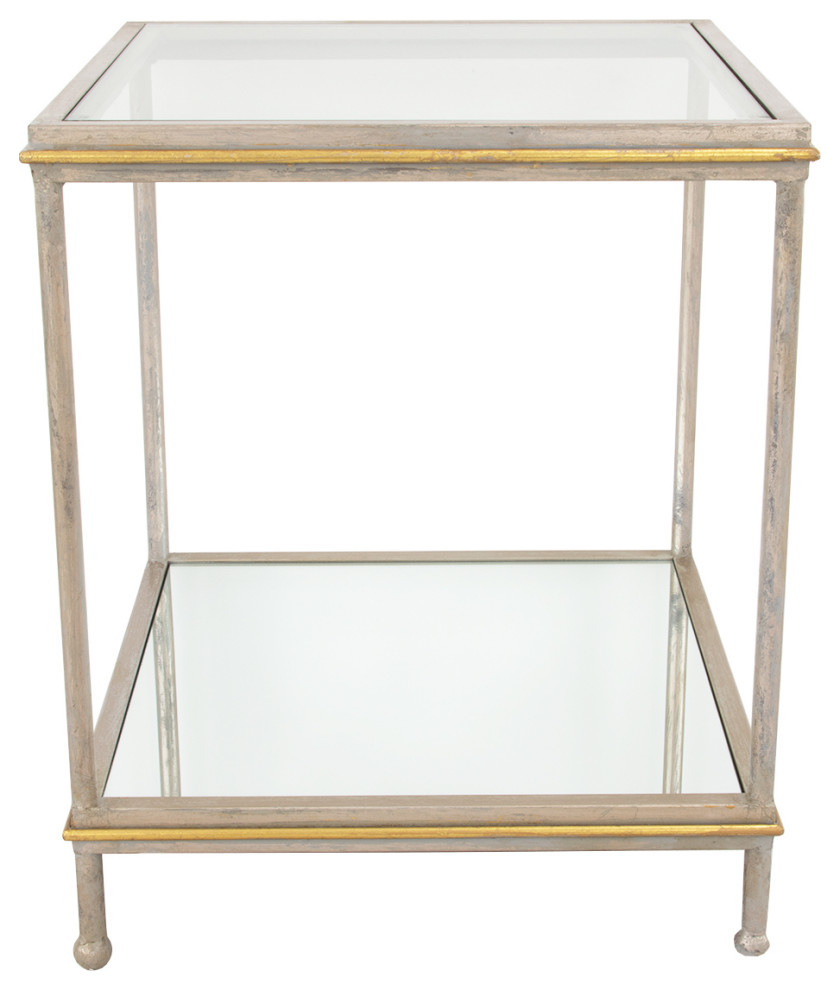 Adrius Champagne  ampGold Side Table   Transitional   Side Tables And End Tables   by Peachtree Fine Furniture  Houzz