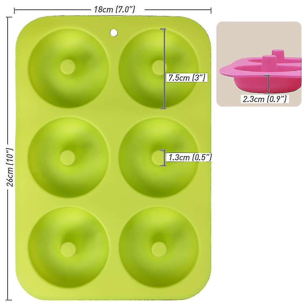 Silicone Doughnut Pan， 6 Cavity Non-stick Silicone Doughnut Mold For Doughnuts， Bagels - Set Of 4