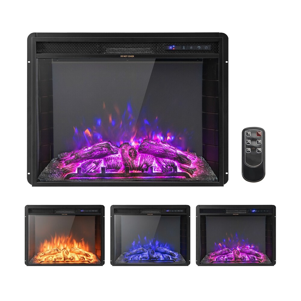 26 Inch Recessed Electric Fireplace with Adjustable Flame Brightness   26.77\