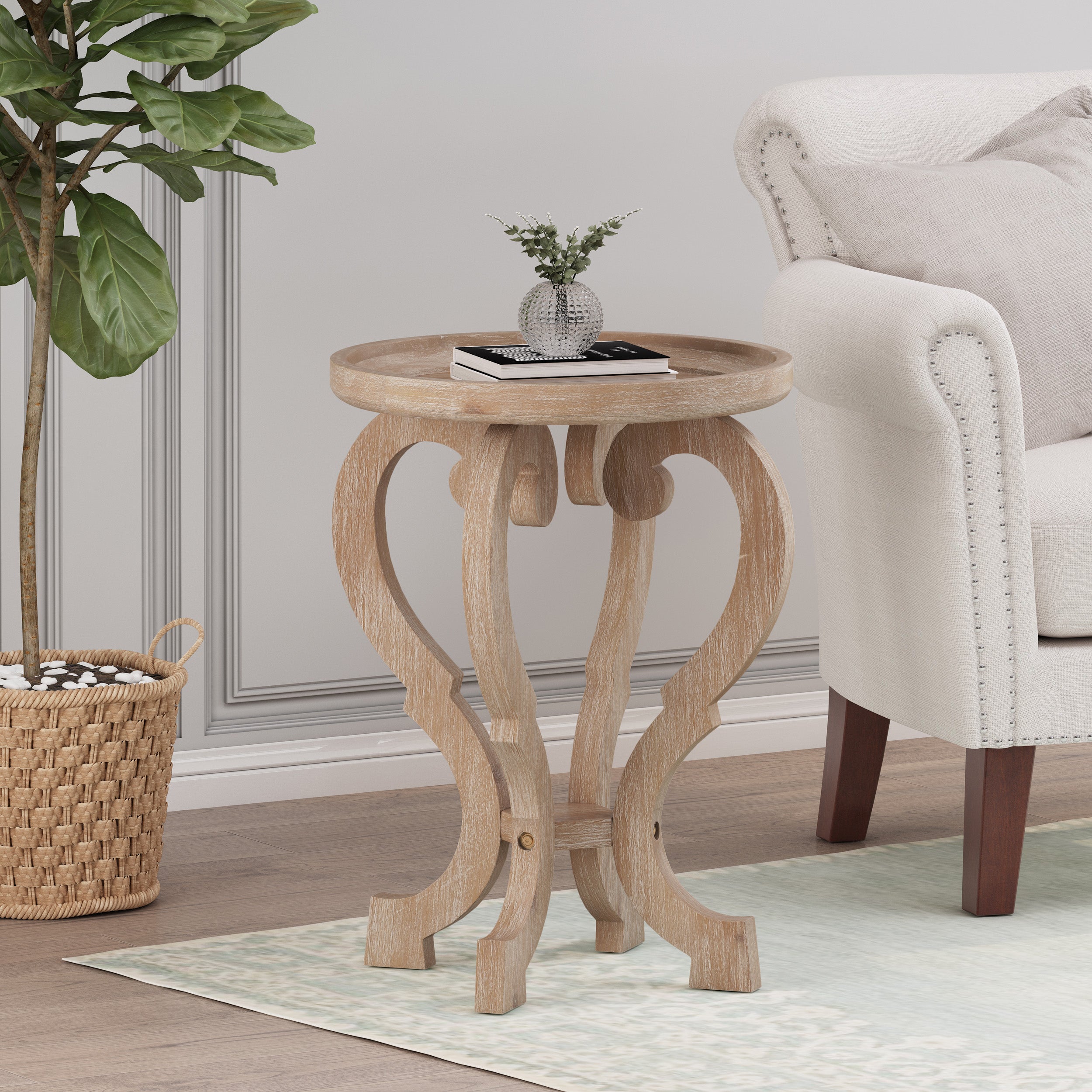 Kaye French Country Accent Table with Round Top