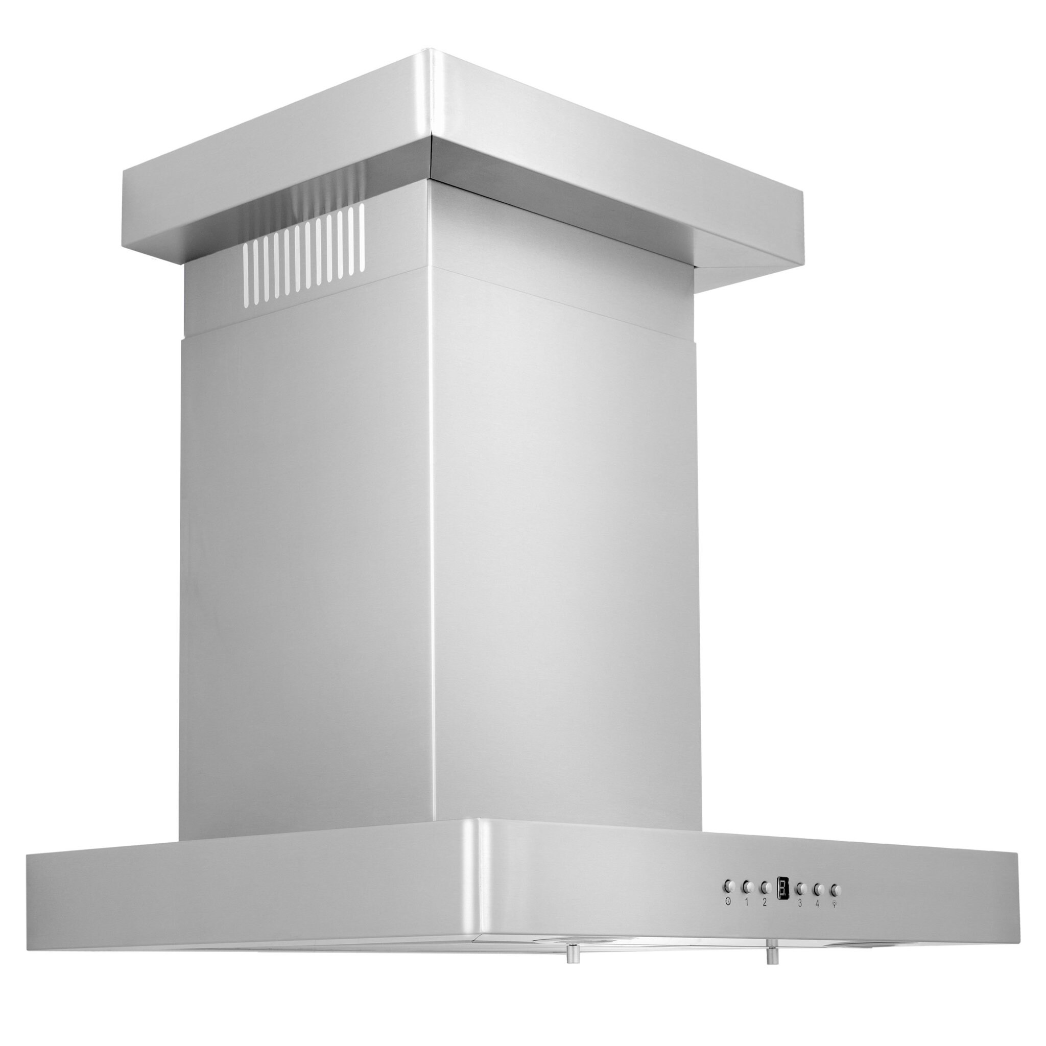 ZLINE Convertible Vent Wall Mount Range Hood in Stainless Steel and Crown Molding