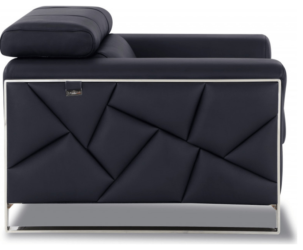 Mod Black Leather and Chrome Deco Accent Chair   Contemporary   Armchairs And Accent Chairs   by HomeRoots  Houzz