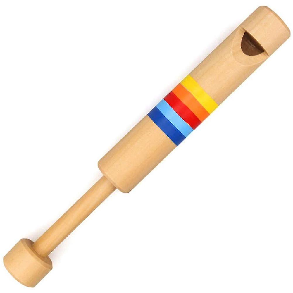 Children Wooden Whistle Flute Pull Push Whistle for Kids Educational Learning Toy