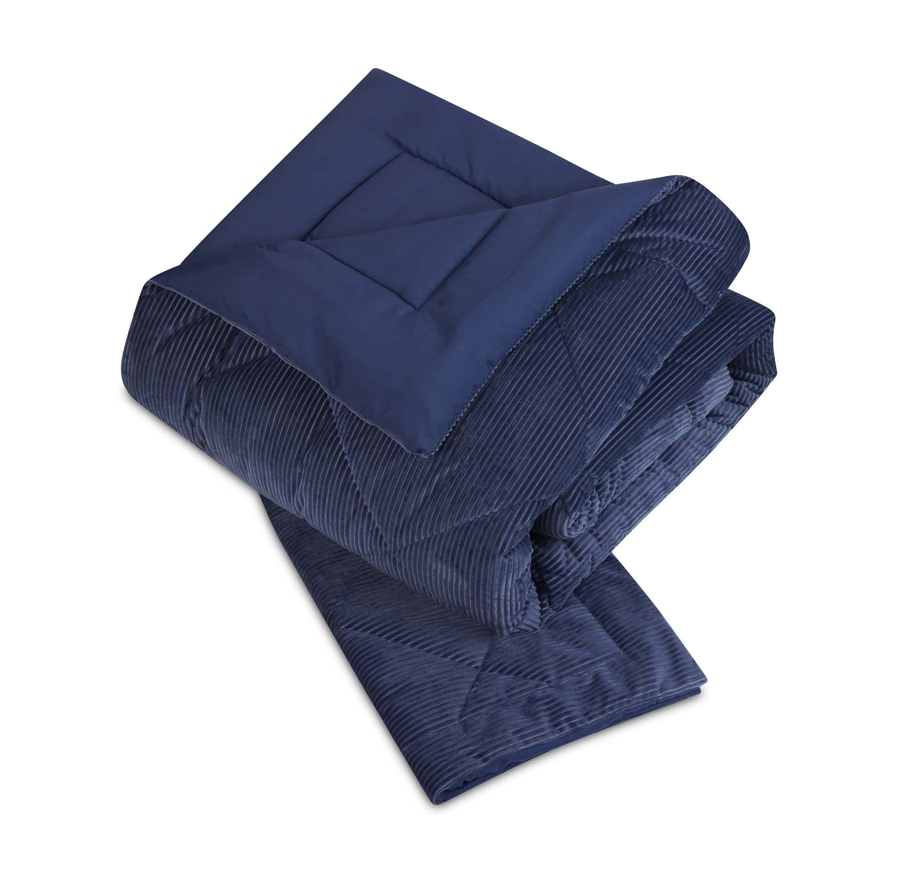 Better Homes and Gardens Plush Blue Corduroy Comforter Full/Queen 3-Piece Set