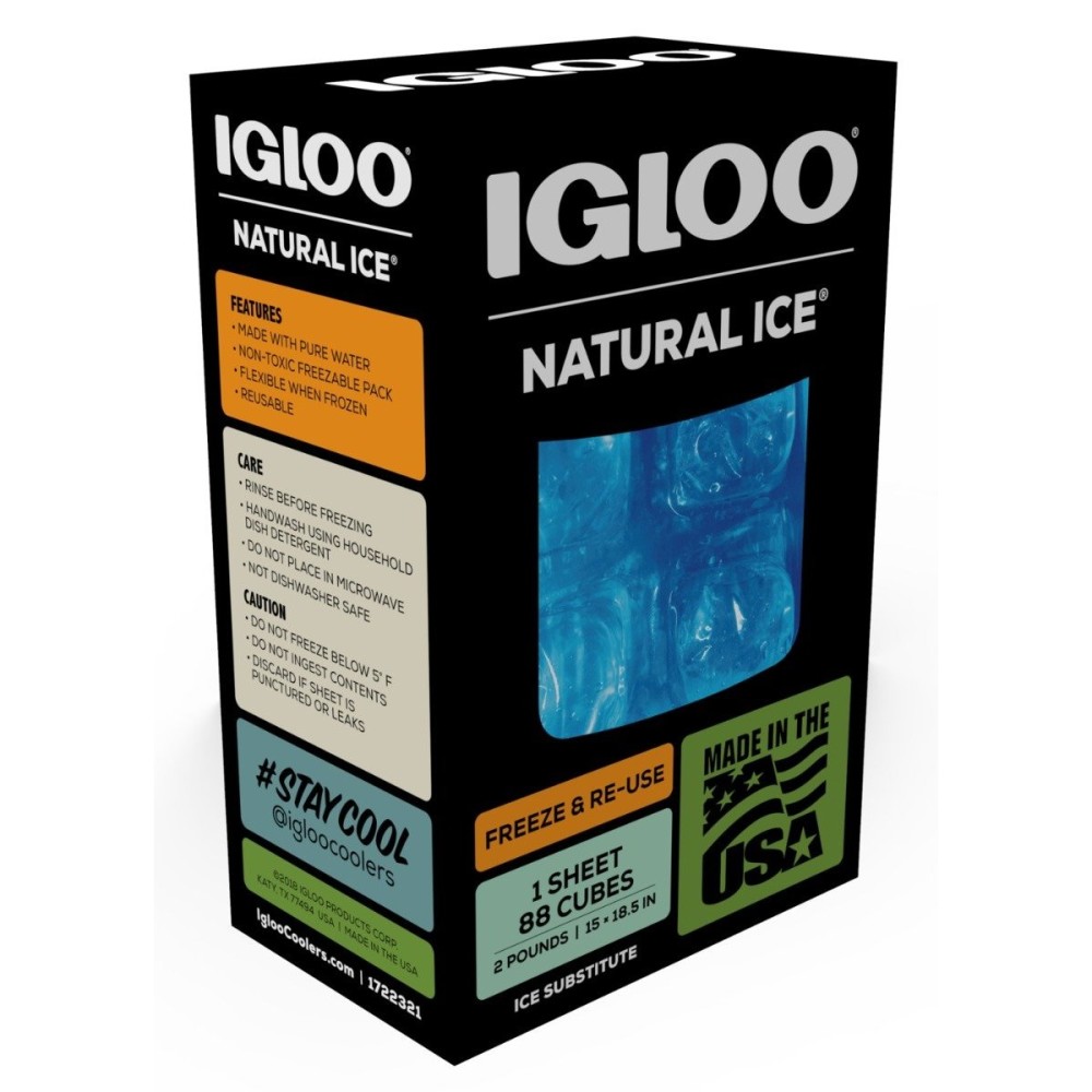 Igloo Maxcold Natural Ice Sheet  Reusable Blue 88 Cube