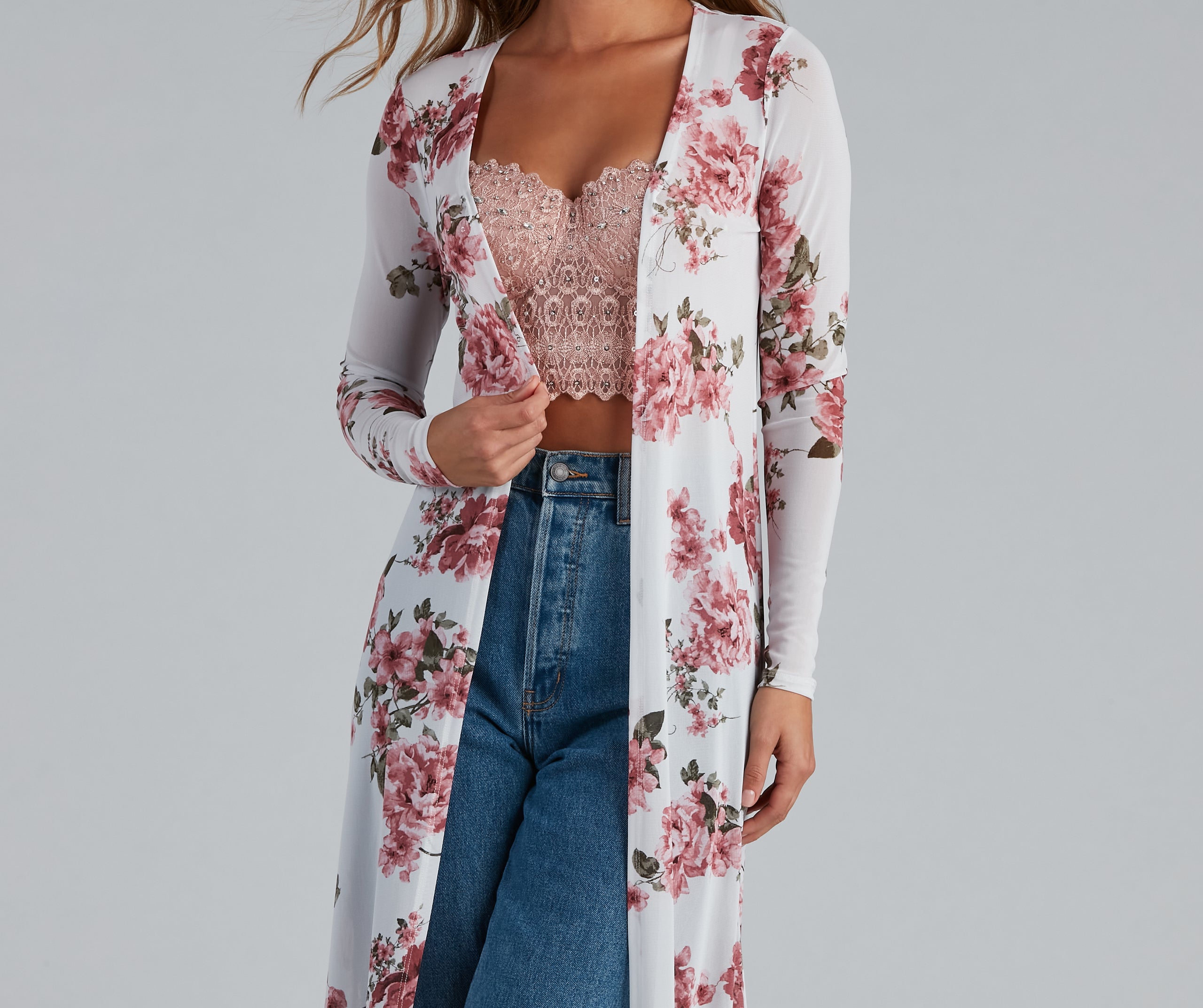 Floral Frolic Mesh Duster