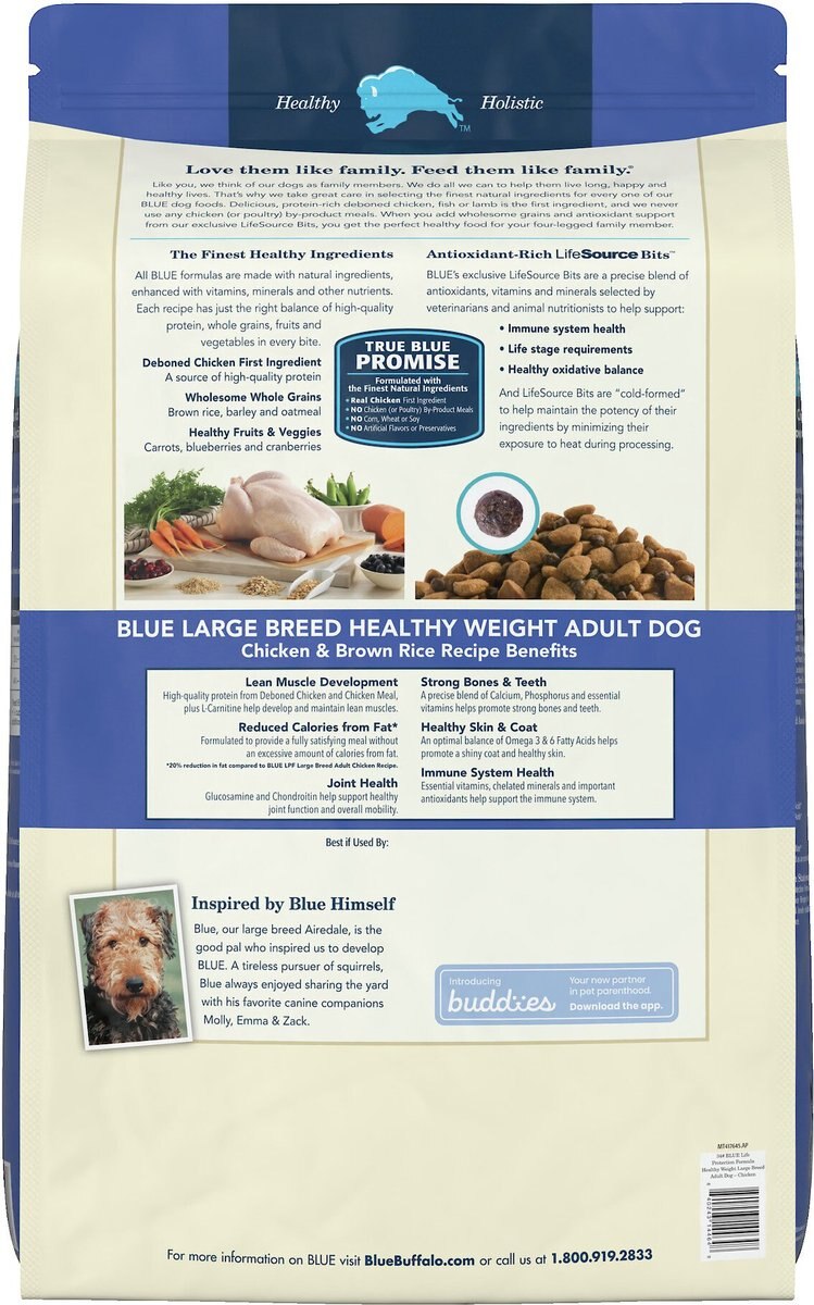 Blue Buffalo Life Protection Formula Large Breed Healthy Weight Adult Chicken and Brown Rice Recipe Dry Dog Food