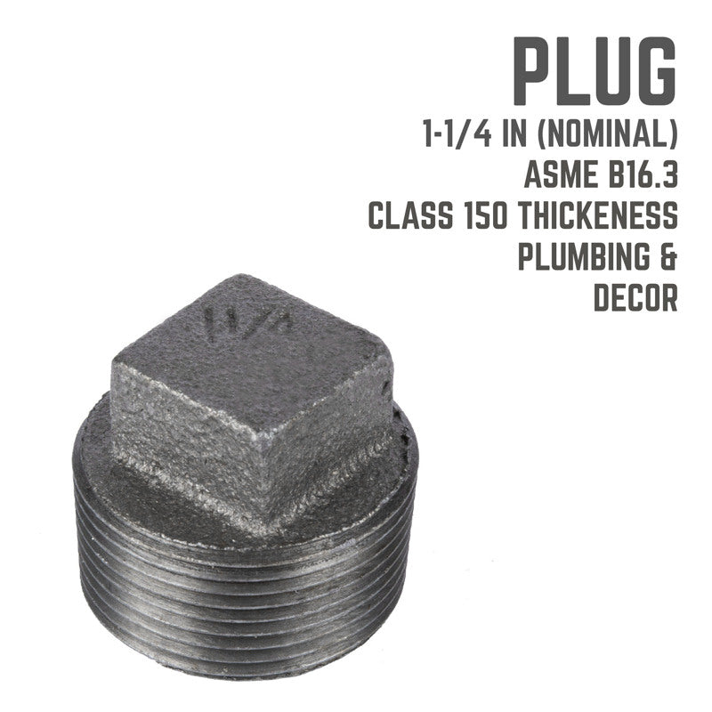 PLUG SQ HEAD BLACK 1-1/4