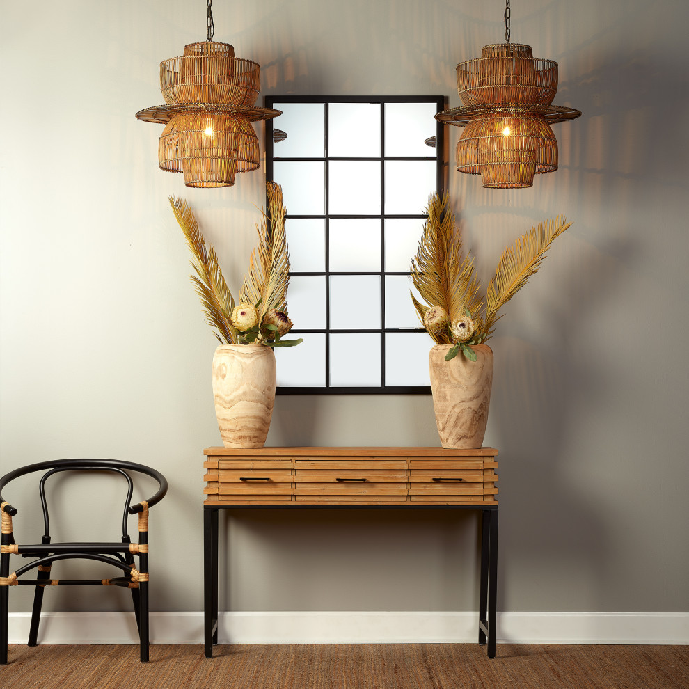 Brown Fir Wood Iron Logan Console   Industrial   Console Tables   by HedgeApple  Houzz