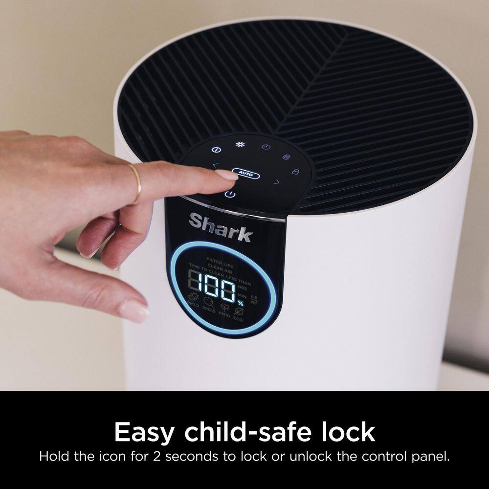 Shark Air Purifier with Nanoseal HEPA Cleansense IQ Odor Lock (500 Sq. Ft.) White HP102 HP102