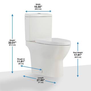 OVE Decors Beverly 2-Piece 1.11.6 GPF Dual Flush Elongated Toilet in White Seat Included 15WDP-BEVE00-00